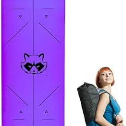 Mapache TPE Body Alignment Yoga Mat + Yoga Strap + Yoga Carry Bag for Men & Women, Non-Slip Textured, Anti-Skid, Super Soft Yoga Mat (Purple)-image-3