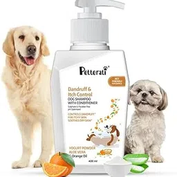 PETTERATI Dandruff & Itch Control Dog Shampoo, 400 Milliliter Relieves Itching & Soothes Sulphate & Paraben Free for Golden Retriever, Shih Tzu, German Shepherd, Labrador-picture-16