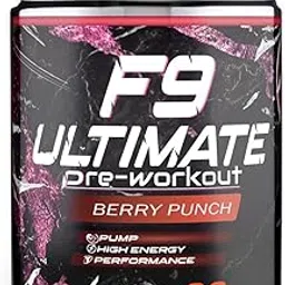 Muscle Asylum F9 Ultimate Pre-Workout Supplement, Berry Punch Flavour, 300g, 30 Servings with Creatine, Beta Alanine and Caffeine-image-29