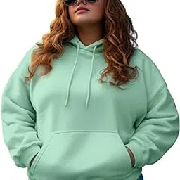 juneberry Cotton Fleece Regular Fit Solid Core Plus Size Hooded Sweatshirt for Women (Available Colors: Black, Lilac, Maroon, Mustard, Pista & Purple)-picture-11