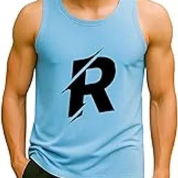 adixus Men's Polyester Sleeveless Tank Top, Graphic Print Design, Regular Fit, White, Blue and Pink-picture-55