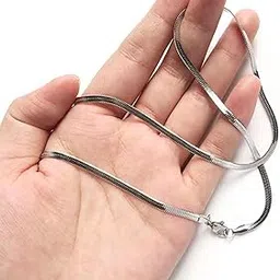 upbeat 2mm Unisex Stainless Steel Snake Chain (Pack of 1) Necklace for Men & Women | Rhodium Plated | 20 Inch Lightweight Regular Wear Jewelry-picture-12