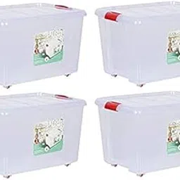Dhwani Enterprise Plastic Storage Box with Wheel, 25 L, Multicolour (PACK OF 4)-picture-28