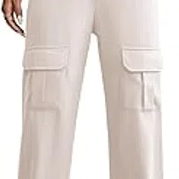 leriya fashion Women's Loose High Rise Trouser | High-Waist Korean Pants | Formal Track Pant | Cargo Style Baggy Trendy-picture-26