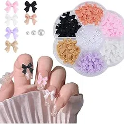 Resin Bowknot Nail Charms Pearl Charms for Nail Art 6 Colors 3D Bowknot French Nail Charms with Box, Non-Sticky Bowknot Charms Pearl Charms for Crafting, Resin Decor, DIY Decoration-picture-43