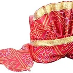 BookMyCostume Bandhej Turban/Pagdi with Turra for Men & Women | Wedding & Celebration Headwear | Traditional Rajasthani Pagdi for Barati & Guests | Free Size-picture-60