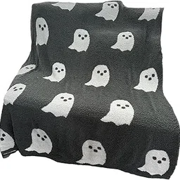 ATORSE Ghosts Design Blanket Keep Warm Travel Blankets for All Season Sofas Couches Gray 127cmx152cm-picture-36