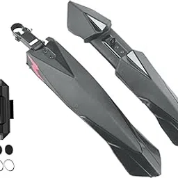 ABC AMOL BICYCLE COMPONENTS Bicycle Front & Rear Double Colour Mudguard with Iron Fitting + Helmet Light (Black)-picture-12