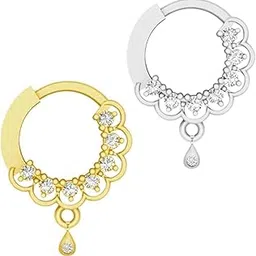 vama FASHIONS Traditional AD Daimond Stone Pierced Maharashtrian Nath Nose Pin Piercing Hole Marathi Nose Ring For Women and Girls-picture-12