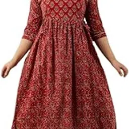 maghma Women's Pure Cotton A-Line Printed Maxi Maternity Gown Dress | Feeding Maternity Gown Kurti for Women (Grey, 3XL)-picture-25