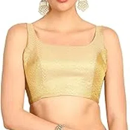 soch Womens Tussar Sleeveless Chevron Woven Design Padded Blouse image 1