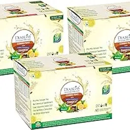 Diabliss Herbal Tea Premix Combo Pack - Lemon, Ginger, Masala Chai - 30 x 10g Sachets - Pack of 3(90 Sachets) Sugar Free Alternative-picture-18