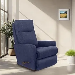LA Z BOY American Imported Rayna Soft Suede Fabric Single Manual Reclina Rocking Recliner | Padded 1 Seater Relaxing Chair for Home Office Living Room | I-Flannigan Midnight-image-14