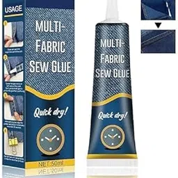AAMATY Quick Dry Fabric Glue - No Sew Liquid Stitch for Clothes Repair | Permanent & Waterproof Adhesive for All Fabrics | 50ML Pack of 1-image-3