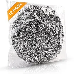 ovwo 12Pack Upgraded Steel Wool Scrubbers - Premium Stainless Steel Scrubber, Metal Scouring Pads, Steel Wool Pads, Kitchen Cleaner, Heavy Duty Cleaning Supplies - Especially for Tough Cleaning-picture-15