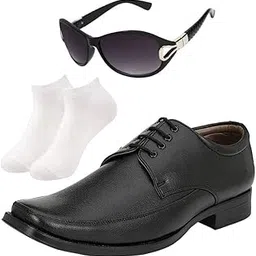 vitoria Fashionable l Men Black Lace Formal Shoes with White Socks & Women Gaga Black-picture-43