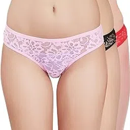 selfcare Women's Mid-Rise Net Self Design Panties Bikini Briefs Set (Pack of 3)-picture-43