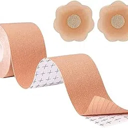 Shree Raghuvir 2 Pieces Petal Nipple Covers Breast Lift Tape Boob Tape for Breast Lift Breathable Adhesive Breast Tape Breast Tape Lifting Large Breast for Day Night or Swim Wear Ivory-image-3