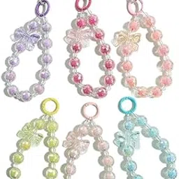 Nilzone Keychain Mobile Chain Beads Charm Hanging, Phone Pendant Wrist Bracelet Holder | Purse, Camera, Mobile Cover Charm Strap Smartphone Case For Girls Women-image-76