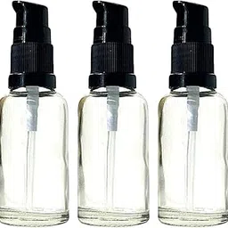 VOW 15 ML Transperant Color Empty Glass Round Bottle with Serum Pump n Black Cap for Essential Oils, Lotion, Cosmetics, Multipurpose Bottle_Pack Of 3-picture-10