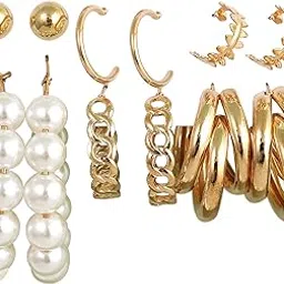 fashion frill Earrings For Women Fashion AD Geometric Butterfly Gold Plated Stud & Drop Earrings For Women Girls Love Gifst Earrings Set Combo-picture-44