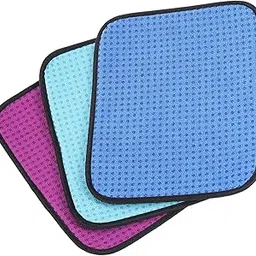 PATIKIL Microfiber Bowling Ball Shammy Pad 10" x 8", 3 Pack Bowling Ball Towel Cleaner Non-Slip Bowling Accessories for Men, Green/Red/Blue-picture-24