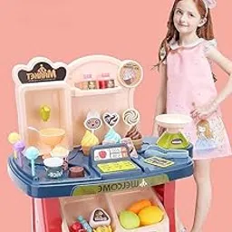 Shivaaro Ice Cream Candy Shop Toys Kids Mini Supermarket Checkout Groceries Kids Kitchen Grocery Store Accessories Cash Register Grocery Store Role Play Gift for Girls Boys 3 4 5 Years-picture-22