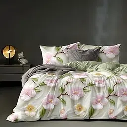 7D 1 Reversible Comforter Super King Size 108 x 108 Both Side Same Print 1 Bedsheet King Size 108X108 inch and 2 Pillow Cover 4 Pieces Bedding Set | AC Quilt | AC Dohar-Multicolor-picture-67