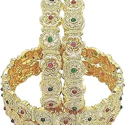 9blings Set Of 4 Gold-Plated Traditional Meenakari Bangles For Women and Girls-picture-22