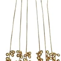 sajobhi Kashmiri Jhumka Earrings with Ghungroo Chains, Gold-Toned, Green and Red Enamel-picture-44