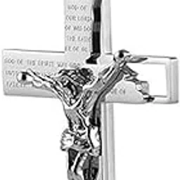 caught-in-4k store CAUGHTIN4K Cross Necklace Pendant for Men Anti Tarnish Stainless Steel | Jesus Crucifix | Silver Cross Pendant with 24 Inches Neck Chain | Christian Holy Cross Necklace Pendant for Boys-picture-31