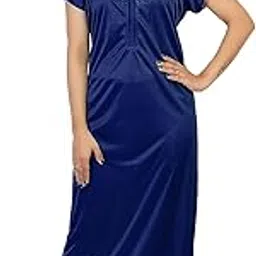 rangmor unit of shagun traders Rangmor Women's Solid 28Gaz Premium Regular Satin Nighty with Zip-picture-43