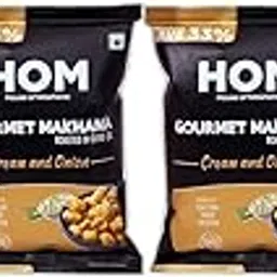 H O M House Of Makhana 56g Pudina Masala And 3 Cream & Onion Gourmet Makhana Roasted in Olive Oil, Flavored Makhana Pack of 4 (14gX4)-image-84