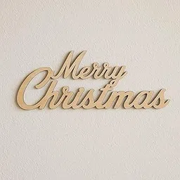 Curious Button Wooden Merry Christmas Ornament Sign | Size:14" Cutout Hanging Decoration for Wall, Door & Tree | DIY Paintable Christmas Craft Décor (2.7mm Thick, Natural Finish)-image-75