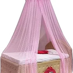 Homecute Hanging Decorative Canopy Single Bed Mosquito Net (Embroidery Net Embroidery Lase Pink)-picture-31