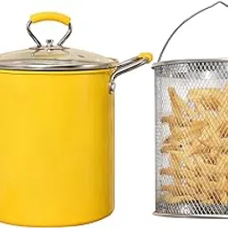 PARACITY Small Deep Fryer Pot with basket, Mini Deep Oil Fryer with Anti-scalding Silicone Handle, 304 Stainless Steel Gadgets for Home, Tempura Chips, Fries, Fish, and Chicken(3.2QT/3L)-image-36
