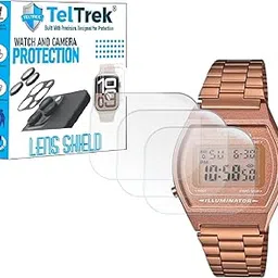 9H Hardness Fiber Tempered Glass Screen Protector Compatible With Casio Vintage B640WC 5ADF Analog Watch, Flexible Fiber Screen Guard Not a Tempered Glass Screenguard (Pack of 3)-picture-29