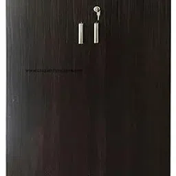 CASPIAN Engineered Wood Double Door Wooden Shoe Rack Coffee Brown | Pre-Assembled Vertical Furniture | Storage Organizer for Indoor/Outdoor Use | Cabinet with Key Lock, 4 Compartments & Drawer-image-13