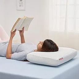 duroflex Neck Balance - Memory Foam Orthopedic Support, Medium Soft Pillow with Cool Gel Technology, Neck Pain Support, Antimicrobial Fabric & Lavender Infusion (25 X 16 X 4.5 Inches, Pack of 1) image 1