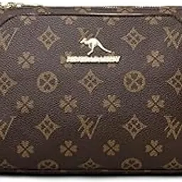 diva dale Designer Monogram Crossbody Handbag with Patterned Strap, Brown-picture-56