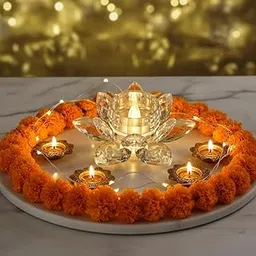 The Flair Store™ Lotus Flower LED Tealight Candle -Flameless Flickering Candles | Battery Operated Candles for Diwali, Ganesh Chaturthi, Wedding, Home Decor, Party, Festival (1)-picture-31