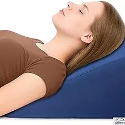 GADDA CO Wedge Cushion for Sleeping & Acid Reflux Relief – Orthopedic Memory Foam Bed Wedge Pillow for GERD, Pregnancy, Leg Elevation & Back Support – Navy Blue, Pack of 1-image-5