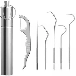 BNF®5x7Pcs Stainless Steel Toothpick Kits Tooth Picks for Picnic Travel Backpacking silver|Health & Beauty | Oral Care | Dental Floss & Flossers-picture-24