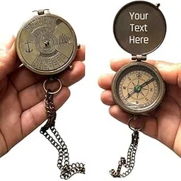 Personalized Pocket Compass with 100 Years Calendar Brass Nautical Birthday Gift for Your lovedones-image-23