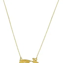 Brass Micron Radha Krishna necklace chain pendant Hindu temple spiritual Jewellery for men Women (SST1738NKSV)-image-19