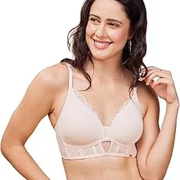 enamor Longline Plunge Neckline Women's Everyday T-Shirt Bralette - Padded, Wirefree, High-Coverage - F134-picture-37