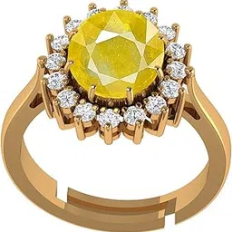 akshita gems 7.25 Ratti 6.15 Carat Certified Unheated Untreatet AAA++ Quality Natural Yellow Sapphire Pukhraj Gemstone Ring Gold for Women's and Men's-picture-26