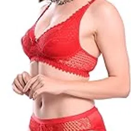 strowberry Full Coverage Non Padded Net Fancy Set for Woman and Girls Full net Lingerie Sets Combo-picture-56