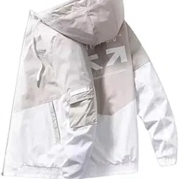 Men's Winter Puffer Jacket | Hooded, Padded Bomber Jacket for Men | Standard Length, Full Sleeve, Warm & Stylish Winter Wear (White Beige - L)-picture-31