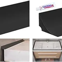 HASTHIP® 39inches Silicone Water Stopper Blocking Strip Bathroom Waterproof with Caulk Tape Self-Adhesive Shower Room Barrier Retention System Black 2 PCS-picture-25